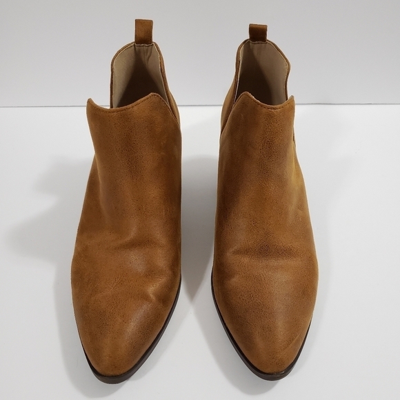 Journee Lola Ankle Bootie Size 9 Tan Brown Faux Leather Boots Western Boho Rodeo - Picture 5 of 13